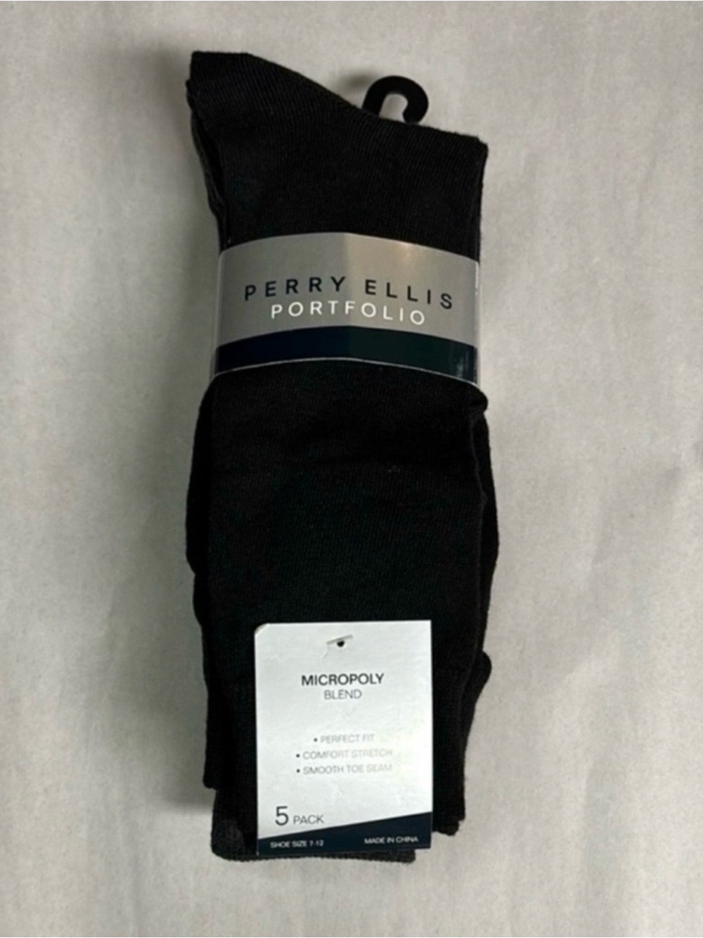 New Perry Ellis Socks 5 Pair Men’s Multicolor Dress Sock Business Preppy Career